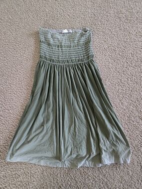 mandee Women's Strapless Sundress - Olive Green & White Ombre